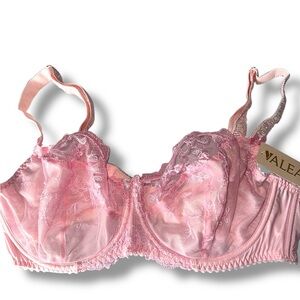 NWT VALEA BRA 40DD / 90E Luxury Bra Lace Collection Pink Magnolia EUROPEAN